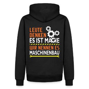 Maschinenbau Ingenieur Mechaniker Designs - Männer Premium Bio Hoodie - Schwarz - Hinten - Nico (187cm)