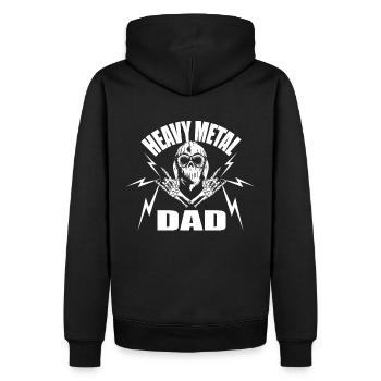 Idée cadeau musique heavy metal papa - Sweat à capuche Premium bio Homme - noir - Dos - Nico (187cm)