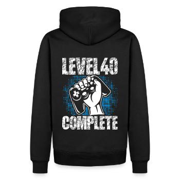 Niveau 40 Cadeau d’anniversaire complet 40 ans - Sweat à capuche Premium bio Homme - noir - Dos - Nico (187cm)