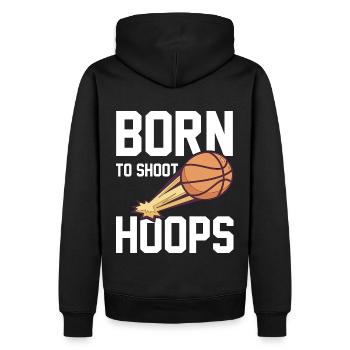 Born To Shoot Hoops disant pour les joueurs de basket-ball - Sweat à capuche Premium bio Homme - noir - Dos - Nico (187cm)