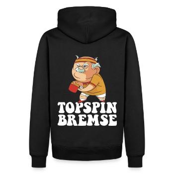 Topspin Frein Grand-père Joueur de tennis de table Tennis de table - Sweat à capuche Premium bio Homme - noir - Dos - Nico (187cm)