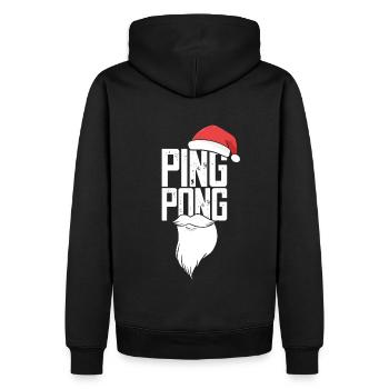 Ping Pong Chapeau de Noël Tennis de table Batte - Sweat à capuche Premium bio Homme - noir - Dos - Nico (187cm)