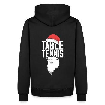 Tennis de Table Chapeau de Noël Père Noël Ping Pong - Sweat à capuche Premium bio Homme - noir - Dos - Nico (187cm)