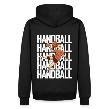 Joueur de handball Handball Outfit Handball Joueur de handball - Sweat à capuche Premium bio Homme - noir - Dos - Nico (187cm)