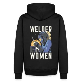 Tenue de soudeur pour soudeurs - Sweat à capuche Premium bio Homme - noir - Dos - Nico (187cm)