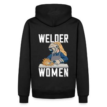 Tenue de soudeur pour soudeurs - Sweat à capuche Premium bio Homme - noir - Dos - Nico (187cm)