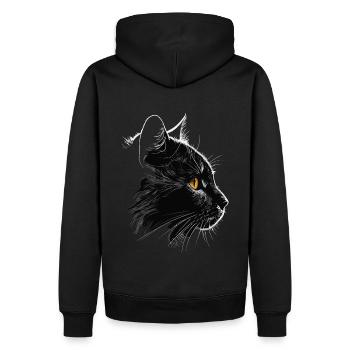 Schwarze Katze Bombay Cat Outfit für - Männer Premium Bio Hoodie - Schwarz - Hinten - Nico (187cm)