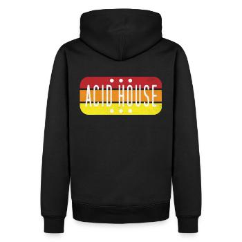 Acid House Music Retro - Vintage Rave Festival - Sweat à capuche Premium bio Homme - noir - Dos - Nico (187cm)