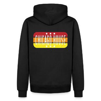 Chicago House Music - Vintage Rave Retro Festival - Sweat à capuche Premium bio Homme - noir - Dos - Nico (187cm)