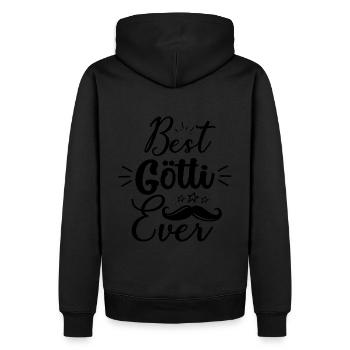 Geboren um mit Gotti reiten zu gehen Taufgotti - Männer Premium Bio Hoodie - Schwarz - Hinten - Nico (187cm)