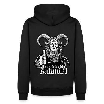 Your Fiendly Satanist - Men’s Premium Organic Hoodie - black - Back - Nico (187cm)