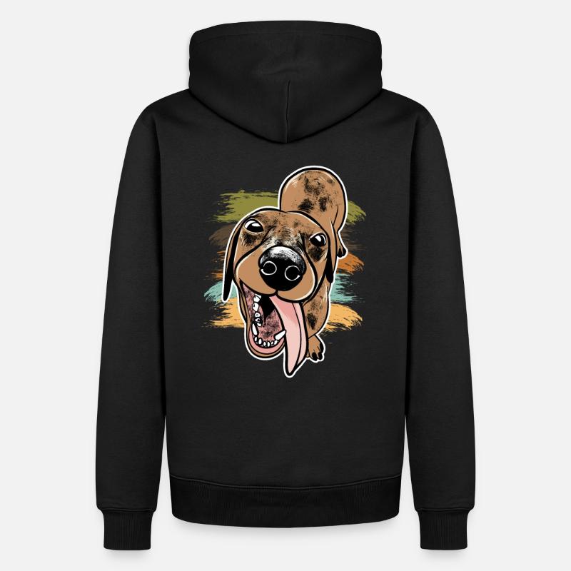 Dackel Dachshund - Männer Premium Bio Hoodie - Schwarz