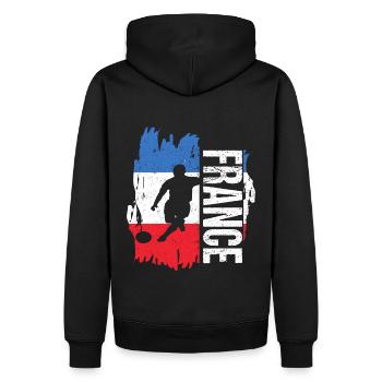 France équipe de football cadeau pour footballeur - Sweat à capuche Premium bio Homme - noir - Dos - Nico (187cm)