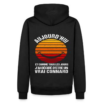 J' ai décidé d' être un vrai connard humour rétro - Sweat à capuche Premium bio Homme - noir - Dos - Nico (187cm)