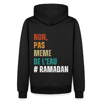 Non pas même de l' eau humour ramadan cadeau islam - Sweat à capuche Premium bio Homme - noir - Dos - Nico (187cm)