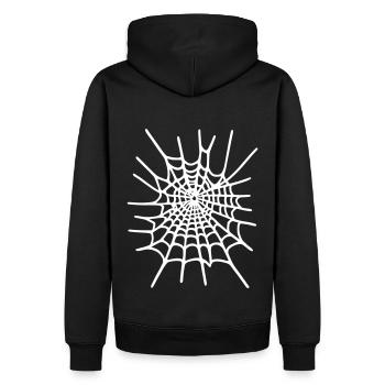 Toile d’araignée - Sweat à capuche Premium bio Homme - noir - Dos - Nico (187cm)