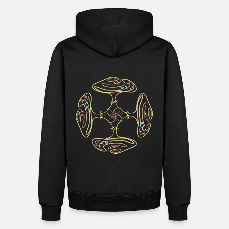 Mandala aux champignons - Sweat à capuche Premium bio Homme - noir