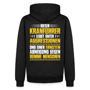 Kranführer Kranfahrer Kran Crane Operator Geschenk - Männer Premium Bio Hoodie - Schwarz - Hinten - Nico (187cm)