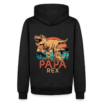 Geschenk dad t rex - Männer Premium Bio Hoodie - Schwarz - Hinten - Nico (187cm)