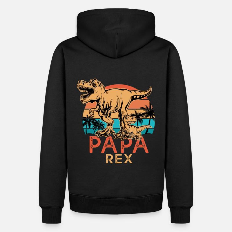 Geschenk dad t rex - Männer Premium Bio Hoodie - Schwarz