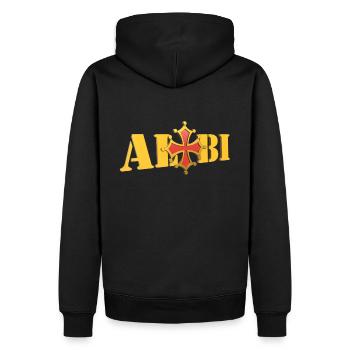 Albi - Sweat à capuche Premium bio Homme - noir - Dos - Nico (187cm)