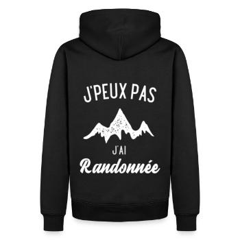 Randonnée j'peux pas j 'ai randonnée humour cadeau - Sweat à capuche Premium bio Homme - noir - Dos - Nico (187cm)