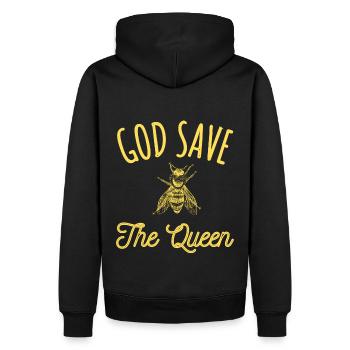 God save the queen humour apiculture cadeau - Sweat à capuche Premium bio Homme - noir - Dos - Nico (187cm)