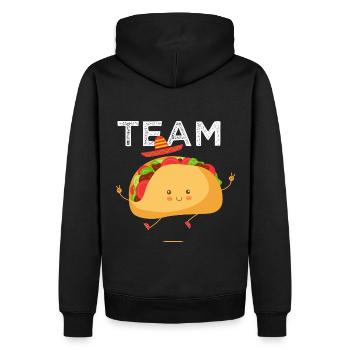 team taco tacos cuisine mexicaine - Sweat à capuche Premium bio Homme - noir - Dos - Nico (187cm)