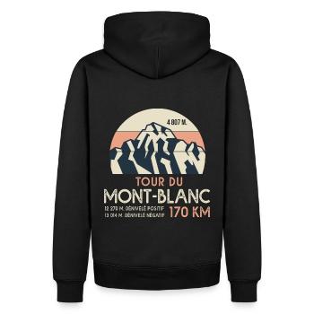 Wandern Mont Blanc Sport Wandern - Männer Premium Bio Hoodie - Schwarz - Hinten - Nico (187cm)