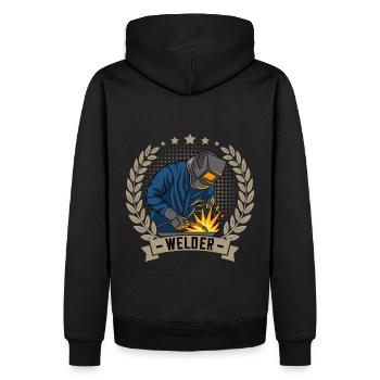 Tenue de soudeur pour fiers métallurgistes et - Sweat à capuche Premium bio Homme - noir - Dos - Nico (187cm)
