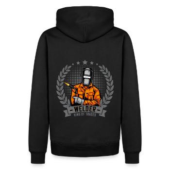 Dicton de soudeur pour les fiers métallurgistes et - Sweat à capuche Premium bio Homme - noir - Dos - Nico (187cm)