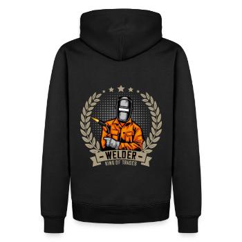 Dicton de soudeur pour les fiers métallurgistes et - Sweat à capuche Premium bio Homme - noir - Dos - Nico (187cm)