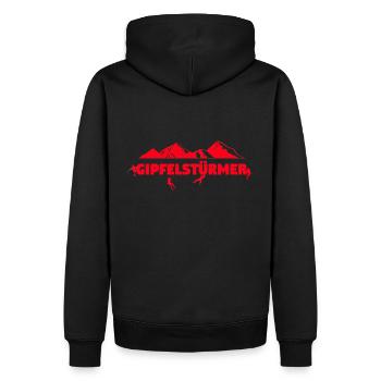 bergsteigen - Männer Premium Bio Hoodie - Schwarz - Hinten - Nico (187cm)