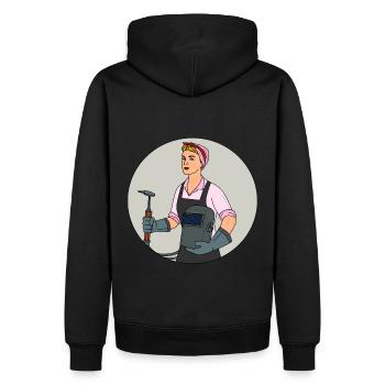 Tenue de soudeur pour soudeurs - Sweat à capuche Premium bio Homme - noir - Dos - Nico (187cm)