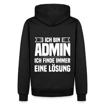 Administrator IT-ler Support Lösung Sysadmin Admin - Männer Premium Bio Hoodie - Schwarz - Hinten - Nico (187cm)
