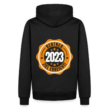 Rentner 2023 Ziel erreicht Ruhestand Pension - Männer Premium Bio Hoodie - Schwarz - Hinten - Nico (187cm)