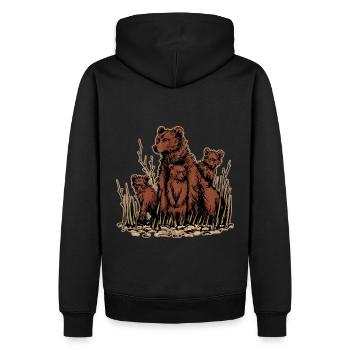 Motif d’ours à tête d’ours brun pour l’équipe d’ours bruns ou - Sweat à capuche Premium bio Homme - noir - Dos - Nico (187cm)