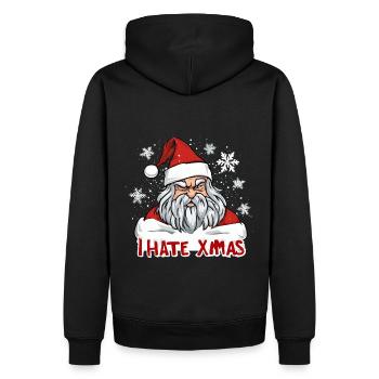 Ich hasse Weihnachten Lustig anti Weihnachten - Männer Premium Bio Hoodie - Schwarz - Hinten - Nico (187cm)