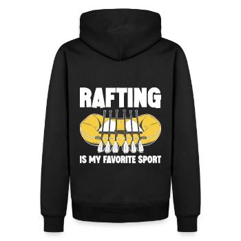 Le rafting est mon sport préféré en bateau dans les montagnes - Sweat à capuche Premium bio Homme - noir - Dos - Nico (187cm)