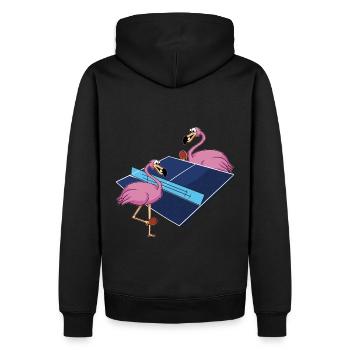 Tischtennis Outfit Damen Katze - Männer Premium Bio Hoodie - Schwarz - Hinten - Nico (187cm)
