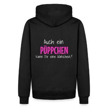 Starke Frauen Geschenk Ironie Sarkasmus Sprüche - Männer Premium Bio Hoodie - Schwarz - Hinten - Nico (187cm)