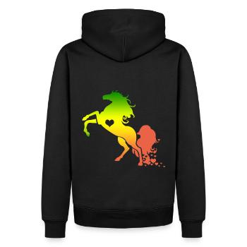 Pferd Pferd - Männer Premium Bio Hoodie - Schwarz - Hinten - Nico (187cm)