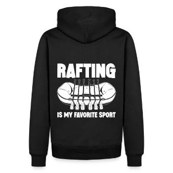 Le rafting est mon sport préféré en bateau dans les montagnes - Sweat à capuche Premium bio Homme - noir - Dos - Nico (187cm)