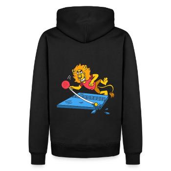 Table Tennis Lion Ping Pong Lion Outfit - Sweat à capuche Premium bio Homme - noir - Dos - Nico (187cm)