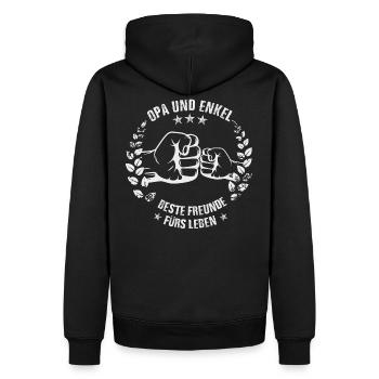 Opa und Enkel - Männer Premium Bio Hoodie - Schwarz - Hinten - Nico (187cm)