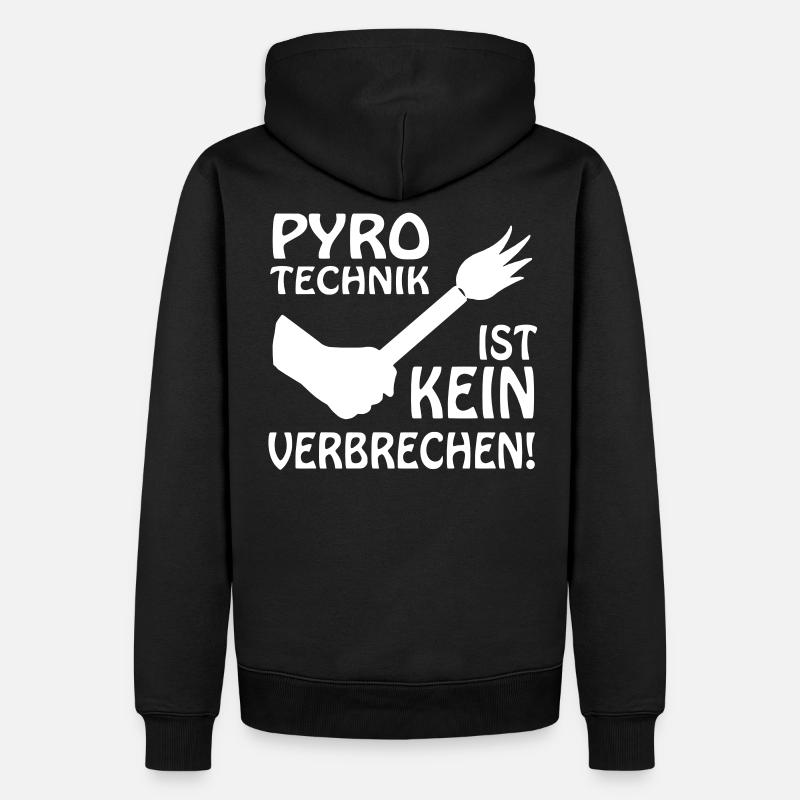 PYRO-TECHNIK IST KEIN VERBRECHEN - Männer Premium Bio Hoodie - Schwarz