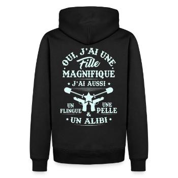 T-shirt for Dad - I have a beautiful girl - Men’s Premium Organic Hoodie - black - Back - Nico (187cm)