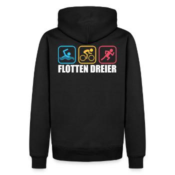 Triathlon - Men’s Premium Organic Hoodie - black - Back - Nico (187cm)