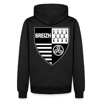 breizh brittany - Men’s Premium Organic Hoodie - black - Back - Nico (187cm)