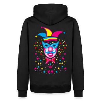 44 Clown Karnevalshut Karneval Fasching Kostüm - Männer Premium Bio Hoodie - Schwarz - Hinten - Nico (187cm)
